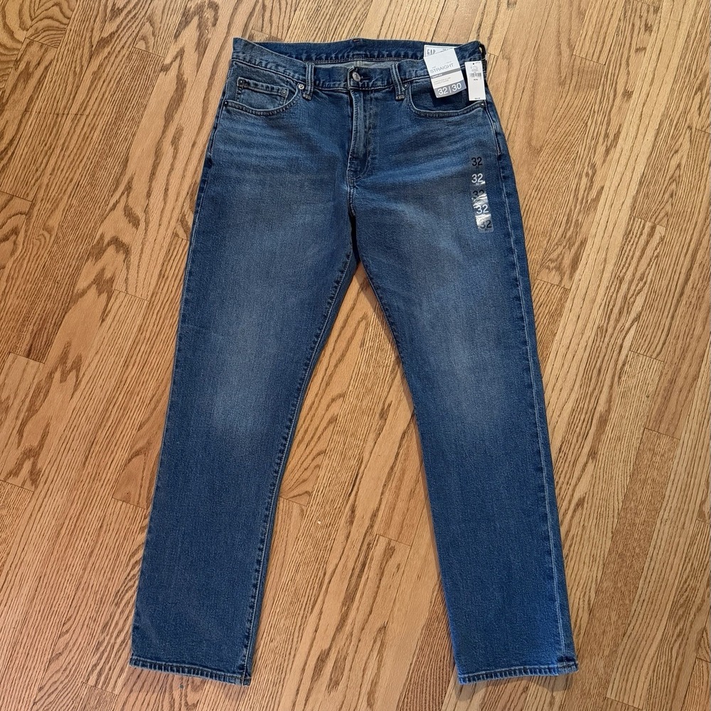 GAP GapFlex Straight Jeans Mens 32x30 Medium Wash Stretch Denim NWT New